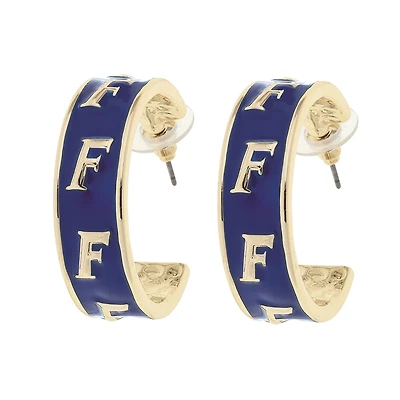 CANVAS Style Florida Gators 18k Gold-Plated Enamel Logo Hoop Earrings