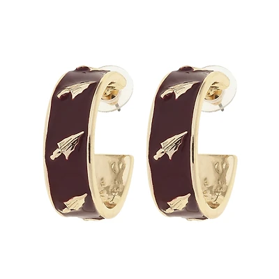 CANVAS Style Florida State Seminoles 18k Gold-Plated Enamel Logo Hoop Earrings