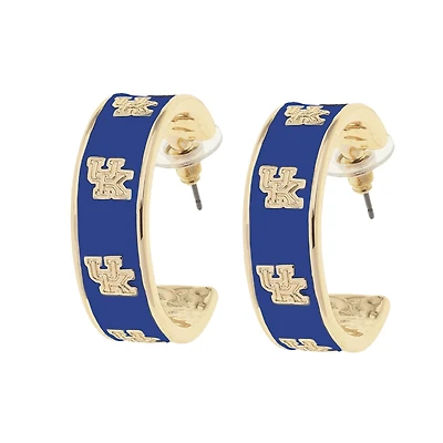 CANVAS Style Kentucky Wildcats 18k Gold-Plated Enamel Logo Hoop Earrings
