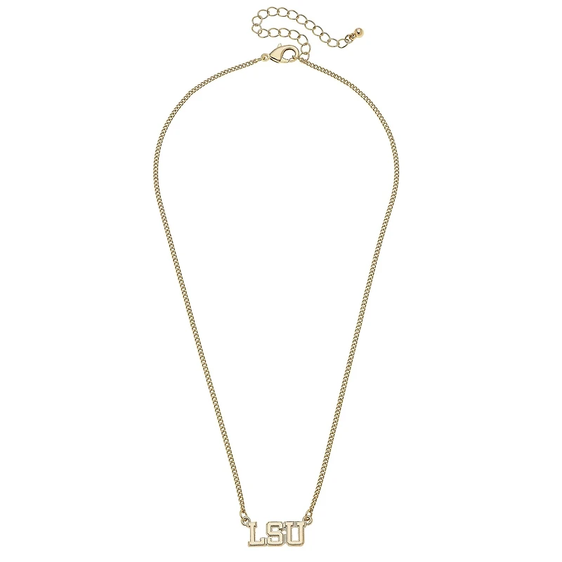 CANVAS Style LSU Tigers 18k Gold-Plated Varsity Word Necklace