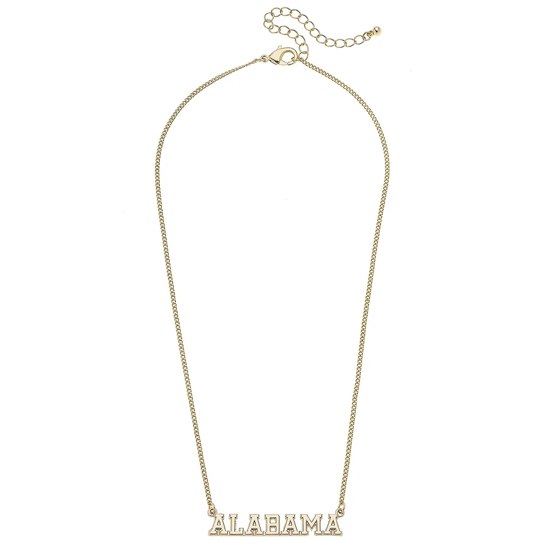 CANVAS Style Alabama Crimson Tide 18k Gold-Plated Varsity Word Necklace