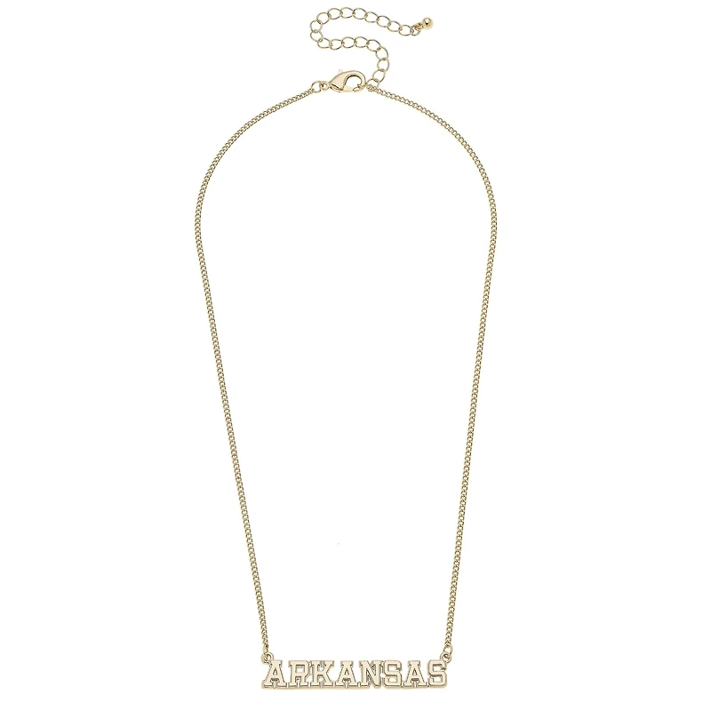 CANVAS Style Arkansas Razorbacks 18k Gold-Plated Varsity Word Necklace