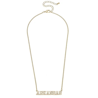 CANVAS Style Arkansas Razorbacks 18k Gold-Plated Varsity Word Necklace