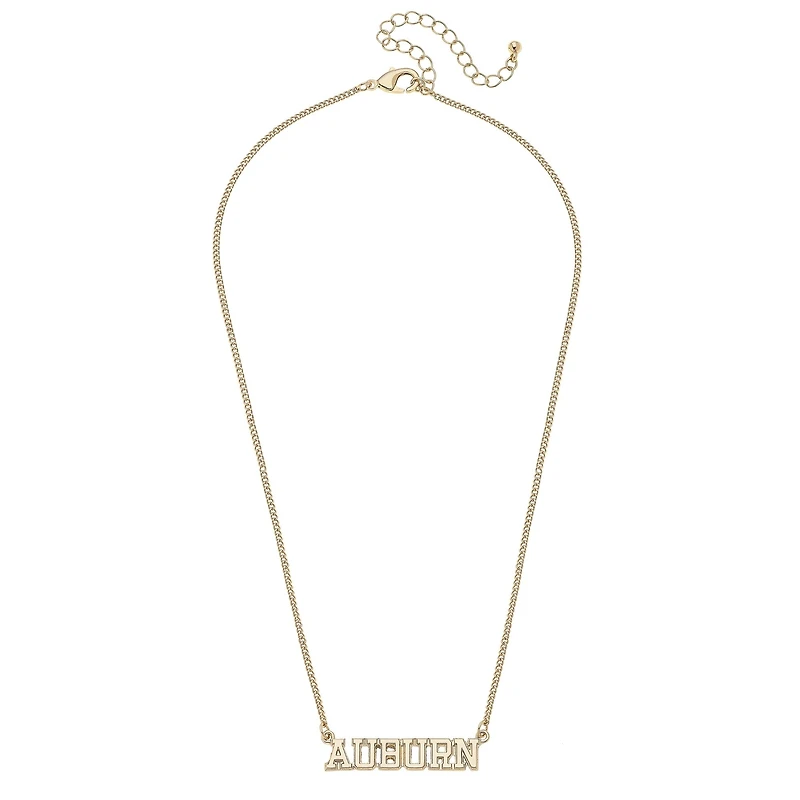 CANVAS Style Auburn Tigers 18k Gold-Plated Varsity Word Necklace
