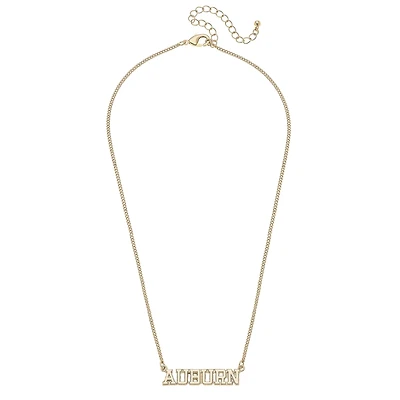 CANVAS Style Auburn Tigers 18k Gold-Plated Varsity Word Necklace
