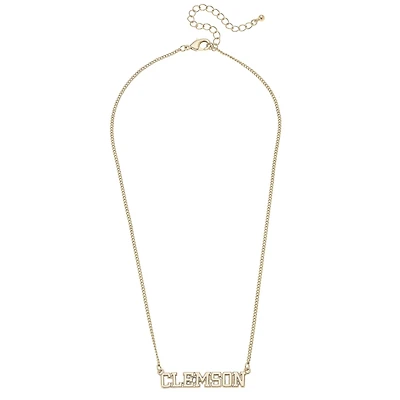 CANVAS Style Clemson Tigers 18k Gold-Plated Varsity Word Necklace