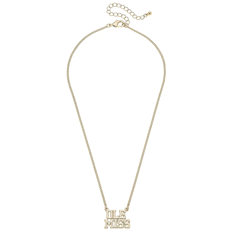 CANVAS Style Ole Miss Rebels 18k Gold-Plated Varsity Word Necklace