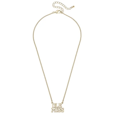 CANVAS Style Ole Miss Rebels 18k Gold-Plated Varsity Word Necklace