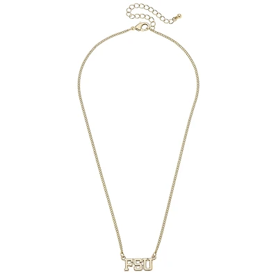 CANVAS Style Florida State Seminoles 18k Gold-Plated Varsity Word Necklace