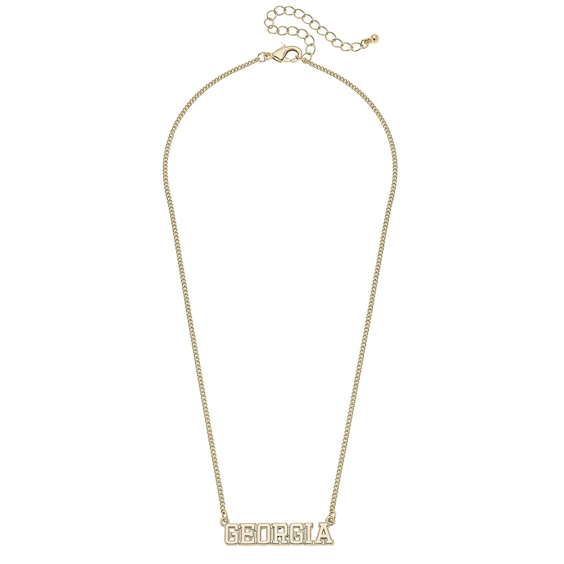 CANVAS Style Georgia Bulldogs 18k Gold-Plated Varsity Word Necklace