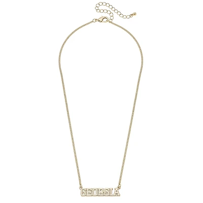 CANVAS Style Georgia Bulldogs 18k Gold-Plated Varsity Word Necklace