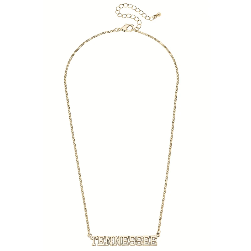 CANVAS Style Tennessee Volunteers 18k Gold-Plated Varsity Word Necklace