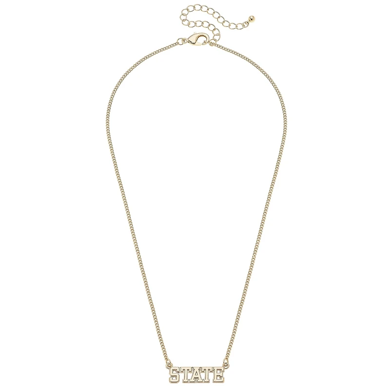 CANVAS Style Mississippi State Bulldogs 18k Gold-Plated Varsity Word Necklace