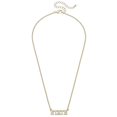 CANVAS Style Mississippi State Bulldogs 18k Gold-Plated Varsity Word Necklace