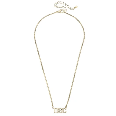 CANVAS Style South Carolina Gamecocks 18k Gold-Plated Varsity Word Necklace