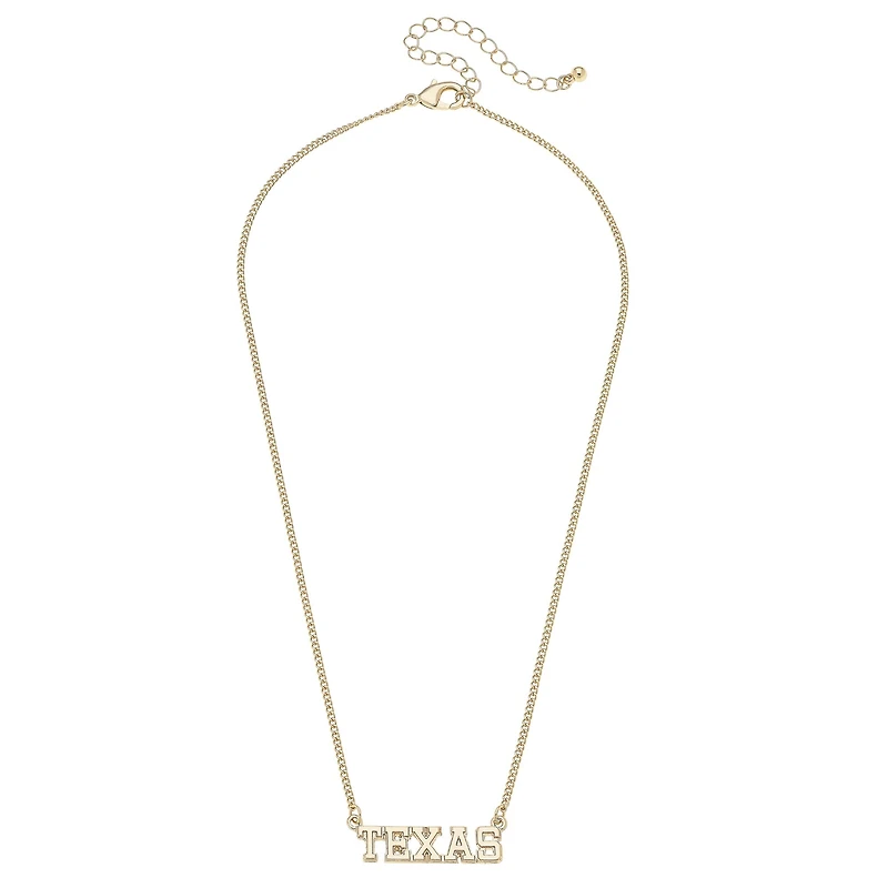 CANVAS Style Texas Longhorns 18k Gold-Plated Varsity Word Necklace