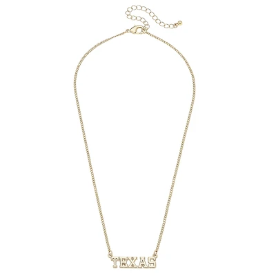 CANVAS Style Texas Longhorns 18k Gold-Plated Varsity Word Necklace