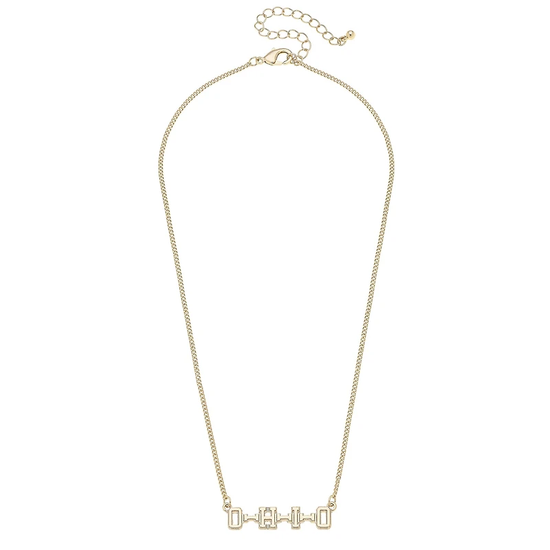 CANVAS Style Ohio State Buckeyes 18k Gold-Plated Varsity Word Necklace