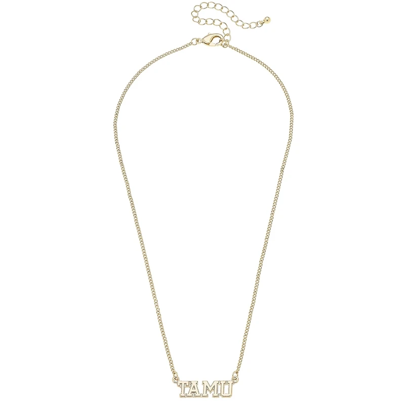 CANVAS Style Texas A&M Aggies 18k Gold-Plated Varsity Word Necklace