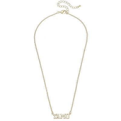 CANVAS Style Texas A&M Aggies 18k Gold-Plated Varsity Word Necklace