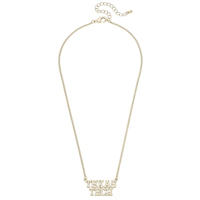 CANVAS Style Texas Tech Red Raiders 18k Gold-Plated Varsity Word Necklace