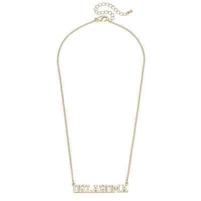 CANVAS Style Oklahoma Sooners 18k Gold-Plated Varsity Word Necklace