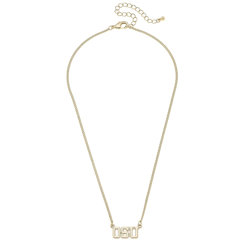 CANVAS Style Oklahoma State Cowboys 18k Gold-Plated Varsity Word Necklace