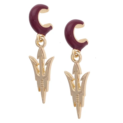 CANVAS Style Arizona State Sun Devils 18k Gold-Plated Huggie Hoop Logo Earrings