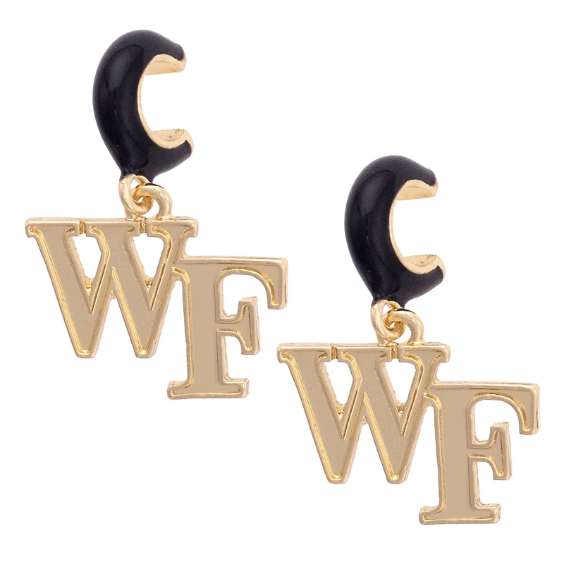 CANVAS Style Wake Forest Demon Deacons 18k Gold-Plated Huggie Hoop Logo Earrings