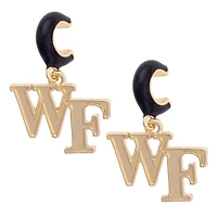 CANVAS Style Wake Forest Demon Deacons 18k Gold-Plated Huggie Hoop Logo Earrings