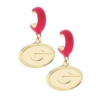 CANVAS Style Georgia Bulldogs 18k Gold-Plated Huggie Hoop Logo Earrings