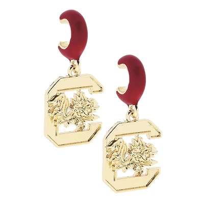 CANVAS Style South Carolina Gamecocks 18k Gold-Plated Huggie Hoop Logo Earrings