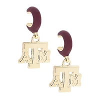 CANVAS Style Texas A&M Aggies 18k Gold-Plated Huggie Hoop Logo Earrings