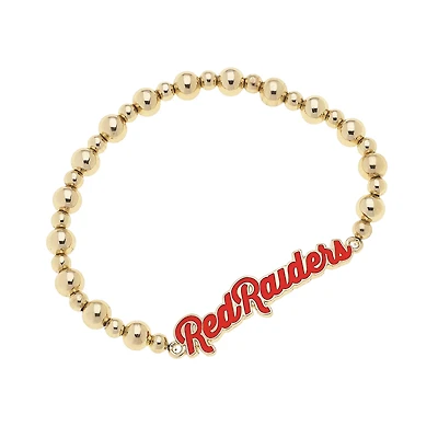 CANVAS Style Texas Tech Red Raiders 18k Gold-Plated Script Stretch Bracelet