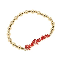 CANVAS Style Texas Tech Red Raiders 18k Gold-Plated Script Stretch Bracelet