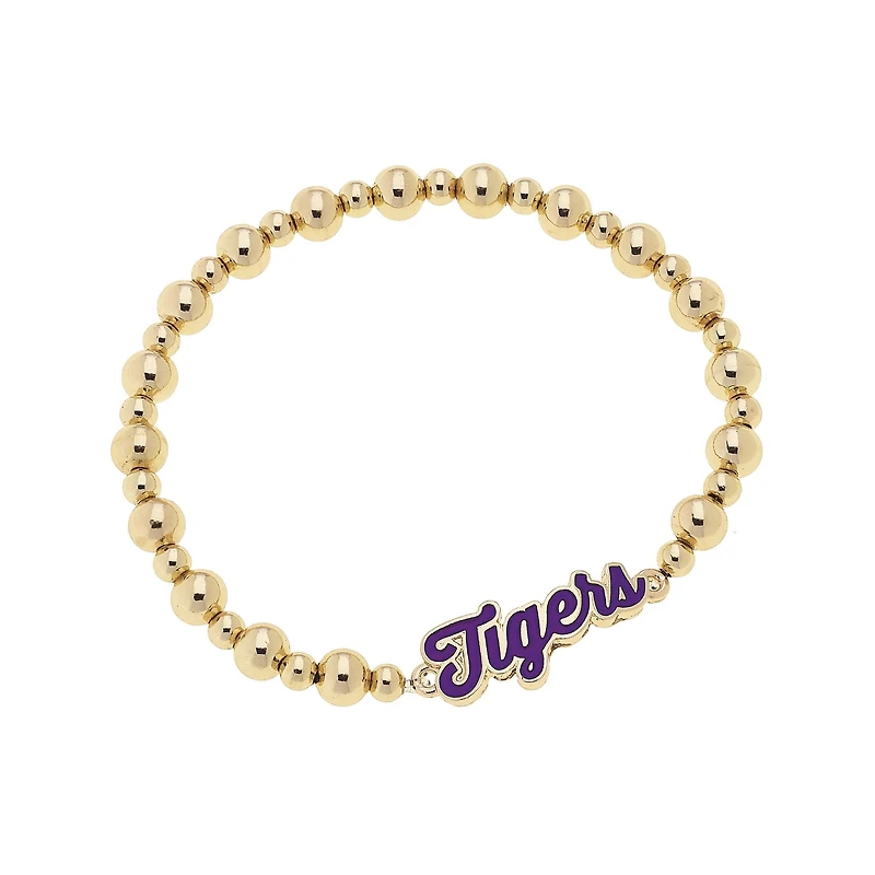 CANVAS Style LSU Tigers 18k Gold-Plated Script Stretch Bracelet