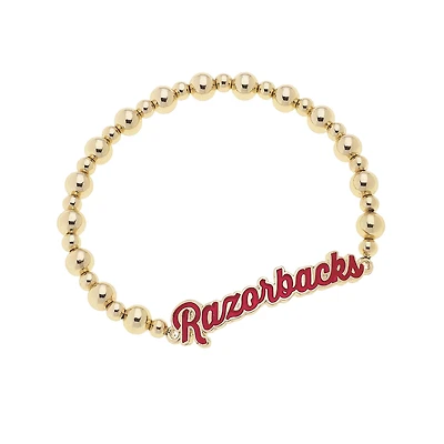 CANVAS Style Arkansas Razorbacks 18k Gold-Plated Script Stretch Bracelet