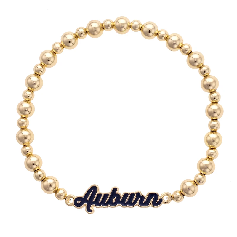 CANVAS Style Auburn Tigers 18k Gold-Plated Script Stretch Bracelet