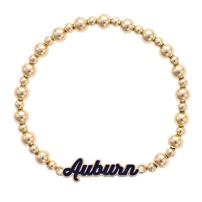 CANVAS Style Auburn Tigers 18k Gold-Plated Script Stretch Bracelet