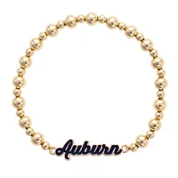 CANVAS Style Auburn Tigers 18k Gold-Plated Script Stretch Bracelet