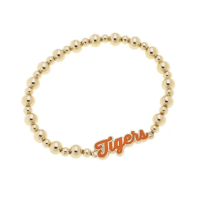CANVAS Style Clemson Tigers 18k Gold-Plated Script Stretch Bracelet