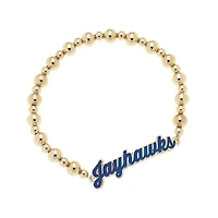 CANVAS Style Kansas Jayhawks 18k Gold-Plated Script Stretch Bracelet