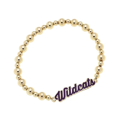 CANVAS Style Kansas State Wildcats 18k Gold-Plated Script Stretch Bracelet