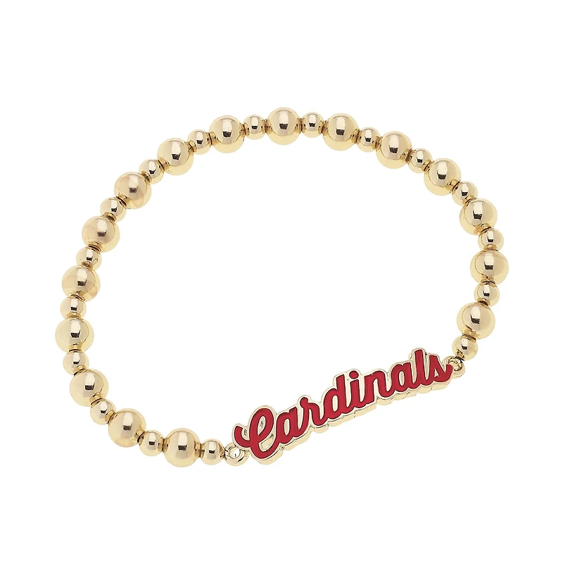 CANVAS Style Louisville Cardinals 18k Gold-Plated Script Stretch Bracelet