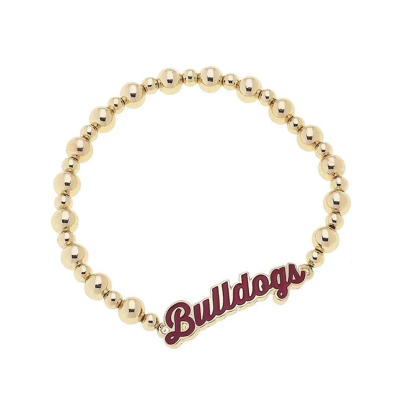 CANVAS Style Mississippi State Bulldogs 18k Gold-Plated Script Stretch Bracelet