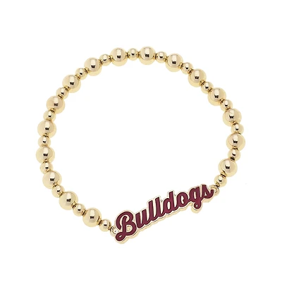 CANVAS Style Mississippi State Bulldogs 18k Gold-Plated Script Stretch Bracelet