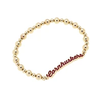 CANVAS Style Nebraska Huskers 18k Gold-Plated Script Stretch Bracelet