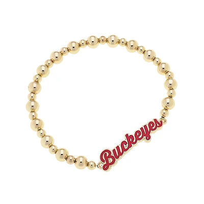 CANVAS Style Ohio State Buckeyes 18k Gold-Plated Script Stretch Bracelet