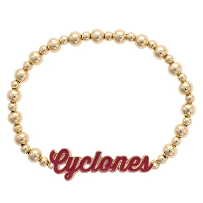 CANVAS Style Iowa State Cyclones 18k Gold-Plated Script Stretch Bracelet