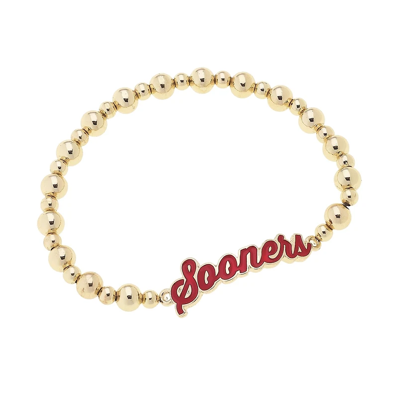 CANVAS Style Oklahoma Sooners 18k Gold-Plated Script Stretch Bracelet
